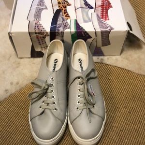 Superga Platform Leather Sneakers